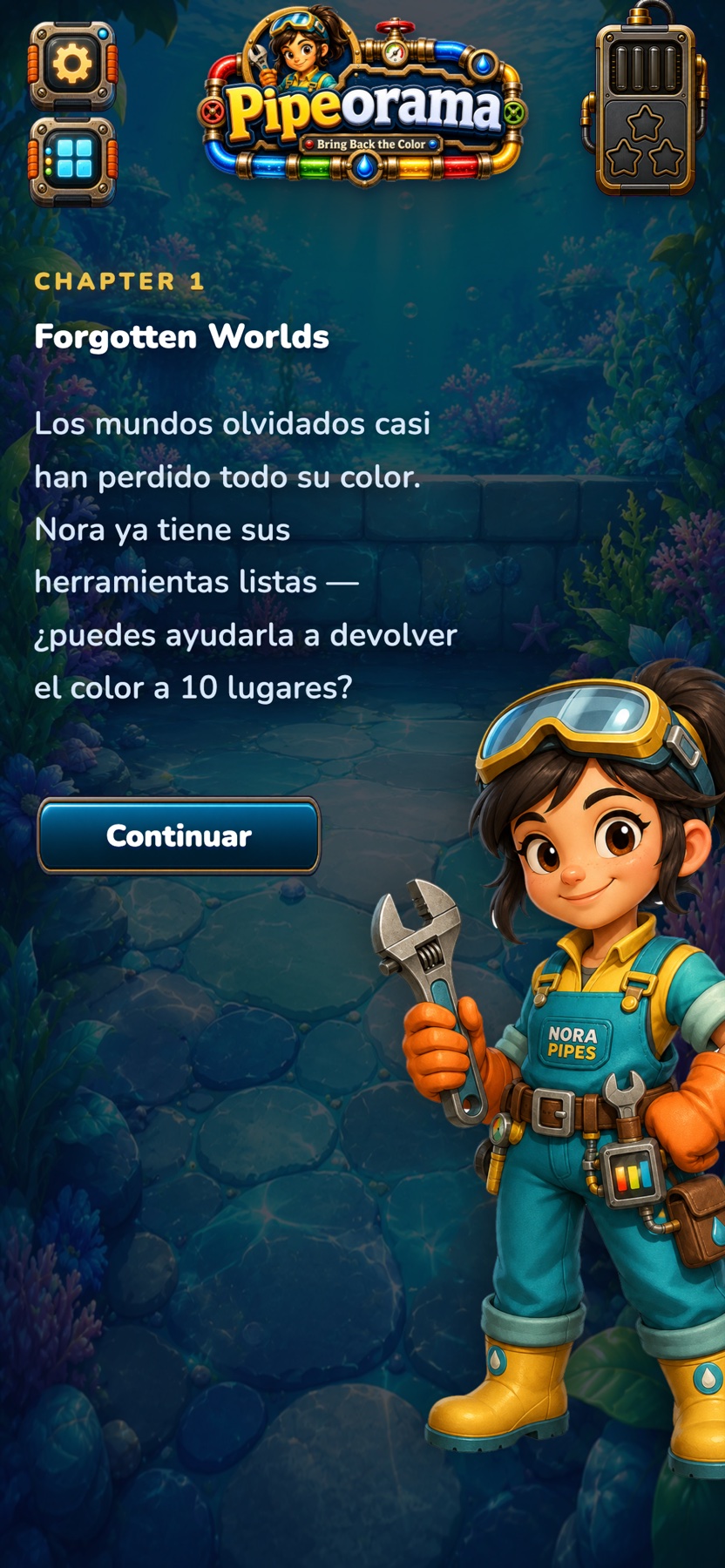 Nora te da la bienvenida al comienzo de un capítulo en Pipeorama